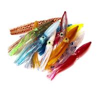 20 esche da pesca a forma di calamaro, esche morbide per pesca in acqua salata, esche artificiali per pesca a traina