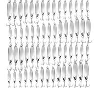 20 esche da pesca in argento, cucchiaini da pesca in acqua salata, ami per acuti in metallo duro, esche da spinning, 5 misure, per salmone spigola in 1/141,7 g 1/4 oz 3/8 oz 1/226,7 g 3/4 oz