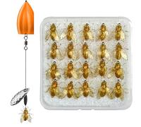 20 esche per pesca a mosca a forma di api, accessori per la pesca con acqua salata e acqua dolce con scatola per pesce persico, trota in lago fiume e mare profondo