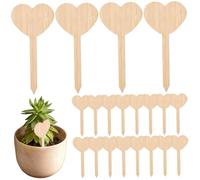 20 etichette per piante a forma di cuore in legno, pennarello da giardino carino natrual per piante in vaso, decorazione da giardino divertente creativa per gli amanti