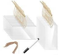 20 etichette trasparenti in acrilico per cestini da cucina, riutilizzabili, da appendere, con spazio vuoto per scrivere su misura, 5 x 9 cm, cartelli trasparenti