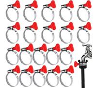 20 fascette stringitubo in acciaio inox da 25 - 40 mm, con manici, set di fascette stringitubo regolabili in acciaio inox, per tubi dell'acqua di casa, irrigazione giardino e cavi auto