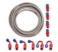 20 Feet AN 6 Intrecciato Tubo Olio Combustibile Kit Tubo Gas Linea & Adattatore