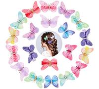 20 Fermagli per Capelli a Farfalla Glitter Mollette per Capelli a Farfalla Barrette per Capelli Decorate con Farfalle in Pizzo Clip per Capelli a Farfalla in Garza Colorata per Donne e Bambine