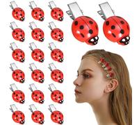 20 fermagli per capelli a forma di coccinella per donne e ragazze, accessori per capelli a forma di insetto con impugnatura in metallo | Fermagli decorativi divertenti per l'uso quotidiano e per