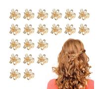 20 fermagli per capelli da donna, piccoli fermagli per capelli a forma di fiore dorato, mini fermagli per capelli dorati per capelli, piccoli fermagli per capelli in metallo, mini fermagli per capelli