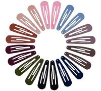 20 fermagli per capelli in metallo a forma di goccia d'acqua, antiscivolo, per donne, grandi fermagli per capelli per capelli fini, spessi e sottili, colori opachi assortiti, 2,67 x 0,7 pollici.