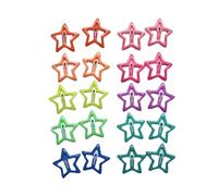 20 fermagli per capelli luminosi a forma di stella che si illuminano al | Set da 20 pezzi, metallo, 3 cm / 1.18 in, a forma di stella, si illuminano al buio, clip a scatto BB, colori misti