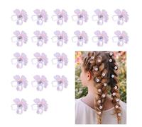 20 fermagli per capelli viola a forma di fiore da donna, piccoli mini fermagli per capelli con cristallo carino in metallo, fermagli per capelli scintillanti, clip per capelli antiscivolo, accessori