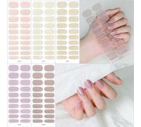 20 Finger Semi-Cured Gel Strips, Spring/Summer Color Scheme,Long Lasting, Quick Shaping, Full Nail Wraps For Women And Girls, For Dating festa Trips(UV Lamps And Tools Are Not Available, So You Need T