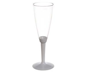 20 Flutes calici di plastica monouso con gambo alto bianco