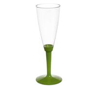 20 Flutes calici di plastica monouso con gambo alto verde scuro