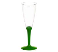 20 Flutes calici di plastica monouso con gambo alto verde scuro