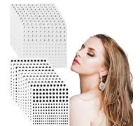 20 Fogli Adesivi di Strass Rotondo, 3440 Adesivi di Gemme Brillantini Argentato e Nere, 3/4/6 mm Adesivo di Cristallo Autoadesivi, Glitter Make Up Strass, Self-adhesive Rhinestone Sticker per Viso