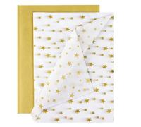 20 Fogli Carta Velina Oro Bianco Natele Carta Regalo Natalizia 50 * 70cm per Confezione Regalo Carta Decoupage Fai da Te Artigianato Festa Natale Compleanno (Bianco+Oro)