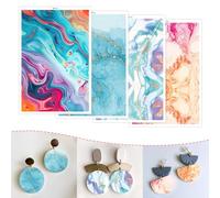 20 fogli di carta di trasferimento per argilla polimerica, 4 disegni con motivo marmorizzato su entrambi i lati, fogli di trasferimento in argilla usa e getta per fai da te, gioielli fai da te