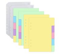 20 Fogli Divisori A5 6 Fori, 5 Tasche A5 Buste Trasparenti 6 Fori, Separatori Colorati Divisori per Raccoglitori Ad Anelli A 5, per Quaderni Fascicoli Documenti Carte
