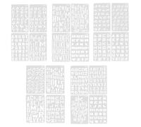 20 Fogli Stencil Lettere Alfabeto Riutilizzabili PET Bianco | Artigiani e Journaling, Taglio Leggero e Piatto, Pulizia Facile, Uso su Pavimenti e Tessuti