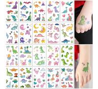 20 Fogli Tatuaggi Temporanei con Glitter per Bambini Design Dinosauri Sicuri e Facili da Applicare Impermeabili Falsi Adesivi Tatuaggio per Ragazzi Ragazze Bomboniere Divertenti