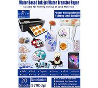 20 fogli trasparenti A4 per stampante a getto d'inchiostro, per la creazione di decalcomanie ad acqua fai-da-te