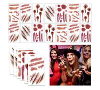 20 foglie di Halloween tatuaggio cicatrici, trucco viso di Halloween, trucco realistico, cicatrici, ferite, tatuaggio, vampiro, zombie sangue, tatuaggio per cosplay, feste, accessori per il trucco per