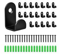 20 Ganci Appendiabiti, Mini Ganci, Ganci Singoli Neri, Inclusi 20 Viti di Espansione, Ganci da Parete Avvitabili per Appendere Vestiti e Asciugamani, Adatti per Camera da Letto, Bagno e Cucina