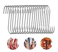 20 ganci da macellaio da 15 cm, in acciaio inox, da cucina, con estremità a punta, robusti e durevoli per affumicare, lavorazione della carne, barbecue