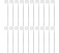 20 ganci per etichette per piante da giardino, in argento, per segnare le piante, antiruggine, deformati, per fiori, fioriere, supporto (20 cm)