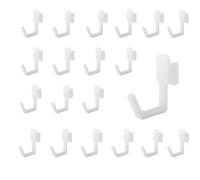 20 Ganci per Pannelli Forati, Ganci per Pannelli Forati Bianchi, Ganci per Organizer da Parete per Pannelli Forati, Gancio per Pannello Forato Portautensili, per Organizer per Attrezzi da Garage