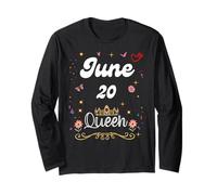 20 Giugno Regina Nata Il 20 Giugno Compleanno Ragazza Donne Maglia a Manica