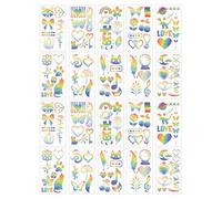 20 Glitter Rainbow Tattoo Stickers, Adesivi Per Tatuaggi Per Bambini, Adesivi Per Tatuaggi Temporanei A Farfalla, Decorazioni Per Feste Di Compleanno.