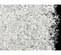 20 gr (circa 2600 pezzi) vetro ceco Perline Preciosa, misura 11/0 (2,0 mm - 2,2 mm), foro rotondo, colore: Crystal Clear