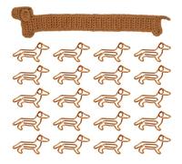 20 graffette con segnalibro a bassotto, colore marrone, per cartoline, ufficio, scuola, 20 pezzi