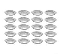 20 griglie di ventilazione in acciaio inox per armadi e armadi con chiusura a scatto e fori rotondi per migliorare il flusso d'aria e bloccare gli insetti (inclinati)