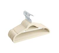 20 grucce in velluto floccato, grucce in plastica floccata for cappotti e pantaloni, stendibiancheria senza cuciture, design personalizzato, modello più recente(Beige)