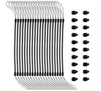 20 guinzagli per penna, cordino elastico retrattile, contiene 20 anelli da 0,8 cm in silicone nero, adatto per attaccare la penna da disegno al touch screen