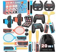 20 in 1 Switch 2 accessori sportivi, pacchetto di accessori sportivi per la famiglia per Nintendo Switch 2 giochi include cinturino per gambe, club da golf, cinghie da calcio e pallavolo, racchette da