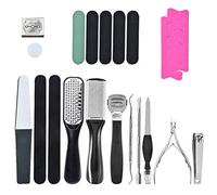 20 in1 Professional Pedicure Tools Kit, Foot Dead Skin Remover Foot File Set Stainless Steel Double Sided Foot Scrubber Foot Care Set with a Storage Box for Women Men