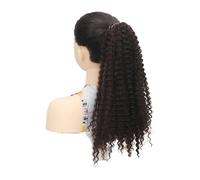 20 Inch Drawstring Ponytail Extension For Black Women, Curly Synthetic Mixed With Human Hair Hairpieces, Afro Kinky Pony Tail For Daily Use(#4)