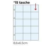 20 Inserti per RACCOGLITORE FIGURINE XL - 15 tasche ORIZZONTALI formato 8,6×8 cm