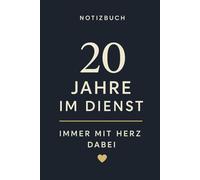 20 Jahre im Dienst - Immer mit Herz dabei: Edles Jubiläums-Notizbuch als Dankeschön-Geschenk für Kollegen, Kolleginnen und Mitarbeiter