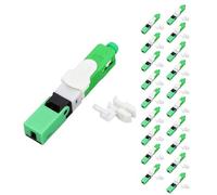 20 juegos de conector frío de fibra óptica SC, conector rápido de modo único, pérdida de inserción baja 0,25 dB, material PTB para proyectos FTTH con diámetro de fibra de 0,125 mm