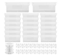 20 lamelle per tende a lamelle con catena da 10 metri e 20 bottoni di perline, 127 mm, ricambio per tende, porte, finestre, accessori (bianco)