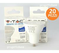 V-TAC Faretto LED con Chip Samsung e Attacco GU10, 10W (Equivalenti a 70W), 1000 Lumen, Luce Bianca Naturale.