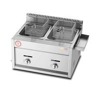 20 litri a gas di grande capacità, friggitrice per GPL in acciaio inossidabile per potenza di fuoco commerciale e commerciale e regolabile, con cestini e coperchi, per le ciambelle dei chips, facile