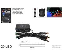 20 Luci Led a Batteria Multicolor con Giochi di Luce