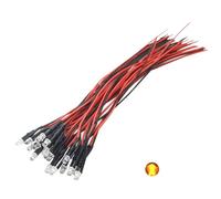 20 luci LED pre-cablate da 12 Volt 3 mm, giallo lampeggiante, i diodi da 1,5 Hz, lampeggiante a tinta unita, 7,9 pollici, DC 12 V, lenti chiare, piccole lampadine a LED fai da te