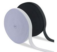 20 m × 20 mm nero bianco elastico largo cucito due volumi elastico nero, nastro per cintura per pantaloni, nastri elastici per cucito, nastro in tessuto per cucito per la casa fai da te.