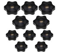 20 manopole di bloccaggio a vite, manopola a stella, impugnatura con foro passante in rame, filettatura femmina, esagonali, dadi (10 x M6 10 x M8)