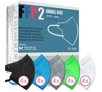 20 Mascherine FFP2 Colorate Mix Taglia Piccola Small Size Certificate CE, Mascherina 4 Strati Senza Valvola, Maschera Facciale di Protezione Certificata e Sanificata, Face Mask con BFE≥95| 20 Pezzi